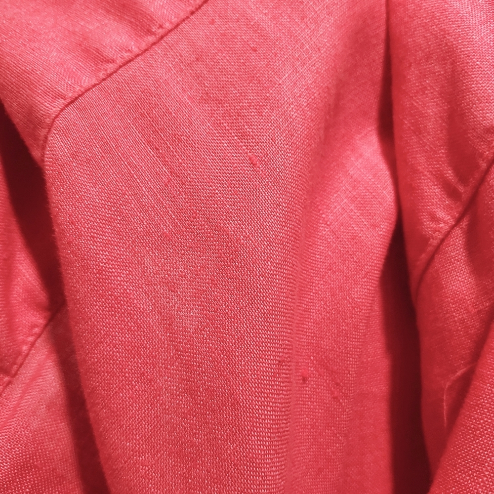 Luau 100% Linen Coral Red Hawaii Aloha Shirt Size XL - Picture 8 of 9